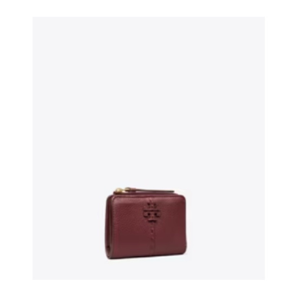Tory Burch McGraw Bifold Wallet Wine - Picture 11 of 13